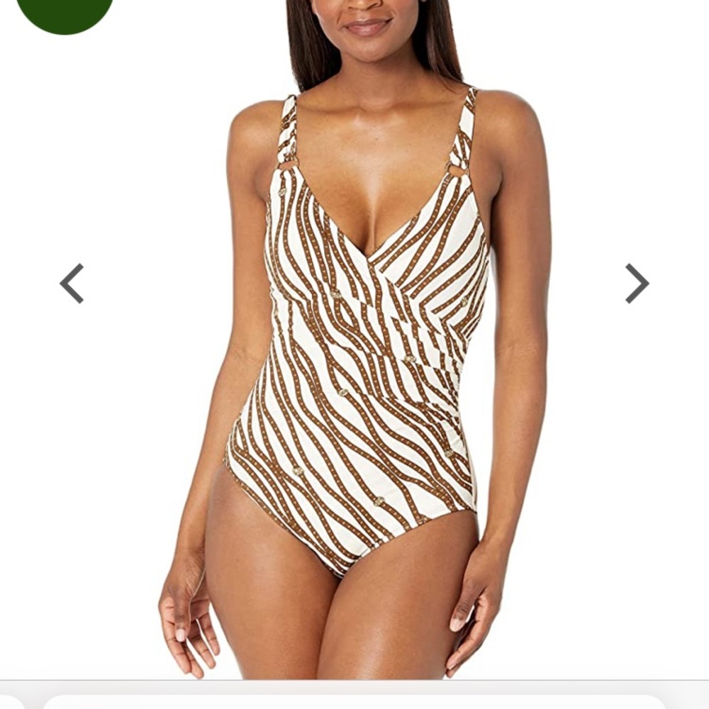New MICHAEL Michael Kors Logo Ring Surplus One Piece Swimsuit